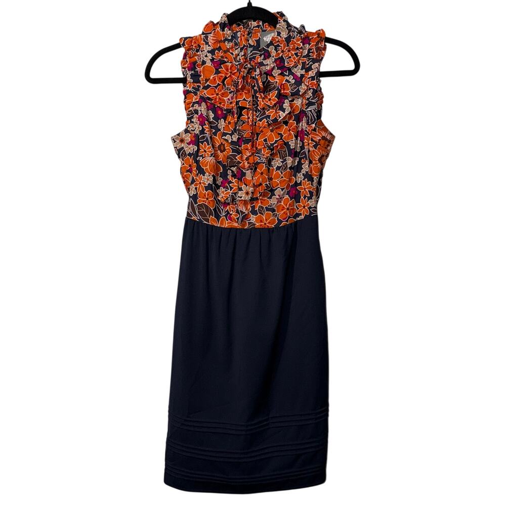 Anthropologie Girls from Savoy Retro Floral Sleeveless Mock Neck Dress Size 2